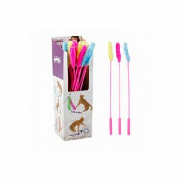 Pawise Peluş Uçlu Kedi Oltası Oyuncağı Renkli 48 Adet