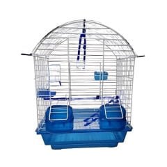 Kiki Excellent Oval Çatılı Portatif Çift Kapılı ve Yemlikli Muhabbet Kuşu Kafesi