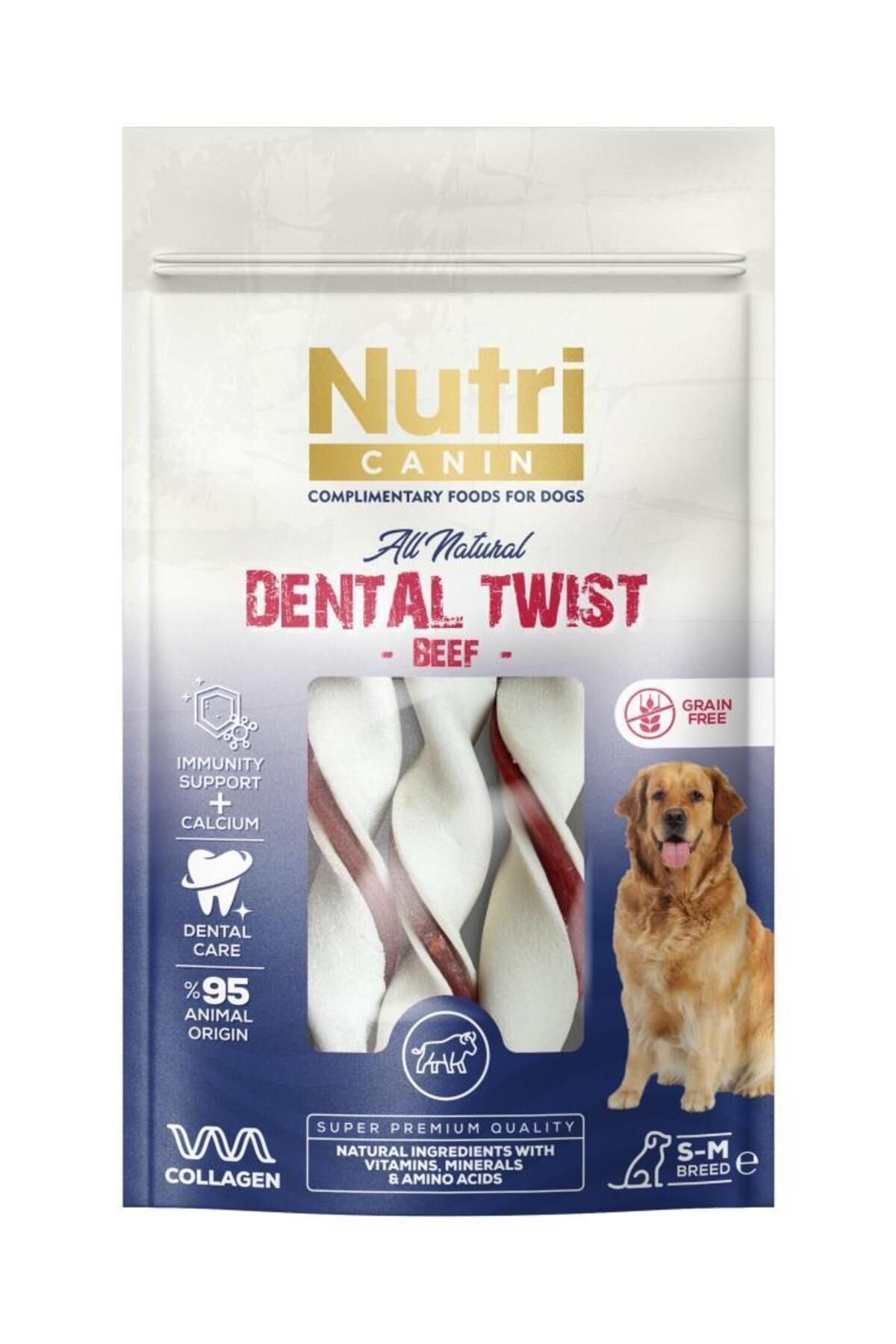 Nutri Canin Dental Twist Biftekli Diş Sağlığı Köpek Ödülü 80 Gr