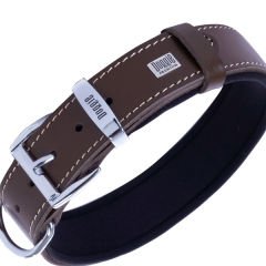 Doggie Konfor Deri İsimlikli Köpek Boyun Tasması Medium Kahverengi 3x42-50 Cm
