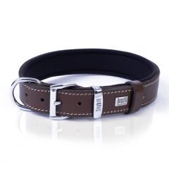 Doggie Konfor Deri İsimlikli Köpek Boyun Tasması Medium Kahverengi 3x42-50 Cm