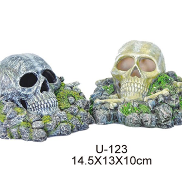 Dophin King Akvaryum Aksesuarı/Dekoru Kayalı Kurukafa 14.5x13x10 Cm
