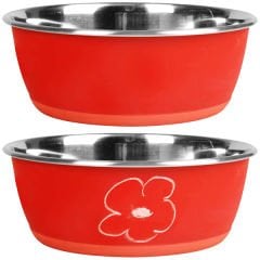 Flamingo Weritable Çelik Köpek Mama Kabı Kırmızı 1900 Ml