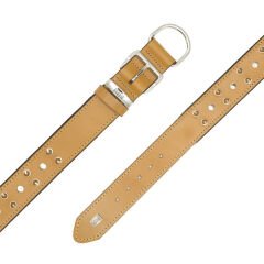 Doggie Comfort Deri Çivili Köpek Boyun Tasması Medium Camel 4x52-60 Cm