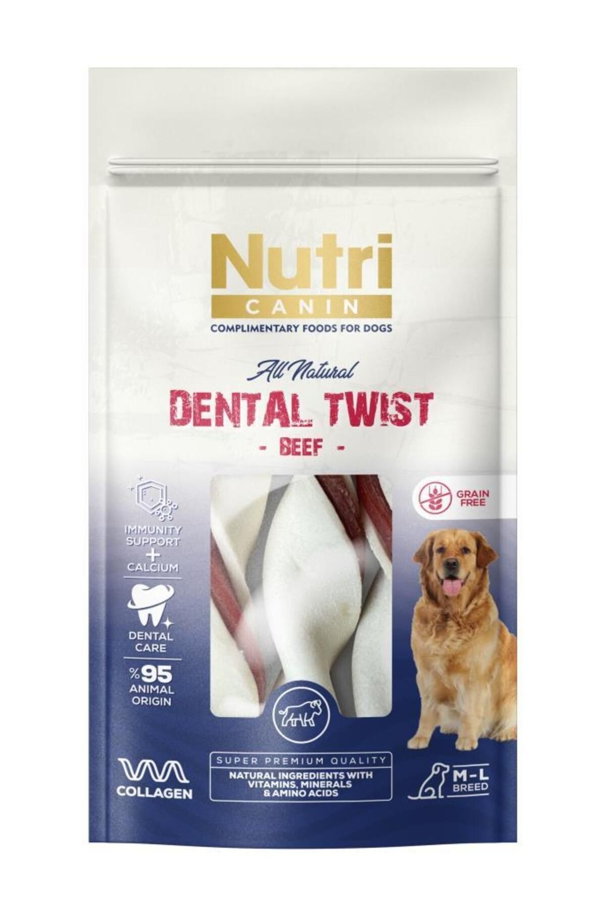 Nutri Canin Dental Twist Biftekli Diş Sağlığı Köpek Ödülü 120 Gr
