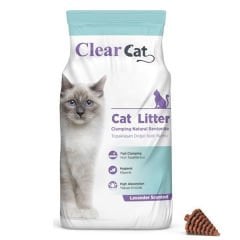 Clear Cat Lavantalı Topaklanan Doğal Bentonit Kedi Kumu İnce 10 Kg