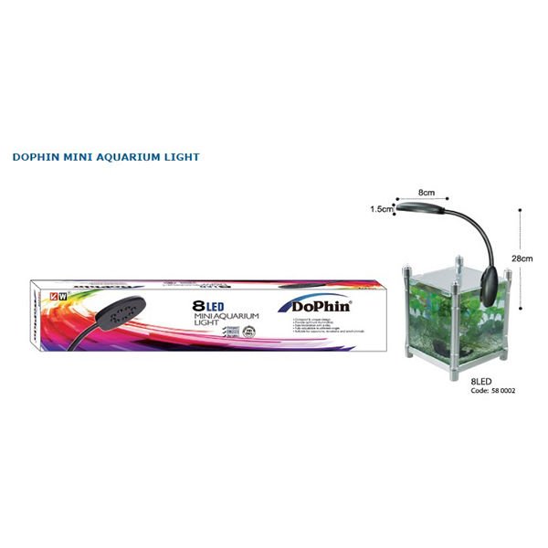 Dophin Askılı 8'li Led Mini Akvaryum Işığı