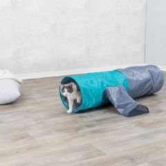 Trixie Yan Girişli Kedi Oyun Tüneli Gri/Mavi 30x115 Cm