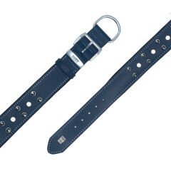 Doggie Comfort Deri Çivili Köpek Boyun Tasması Large Mavi 4x57-65 Cm