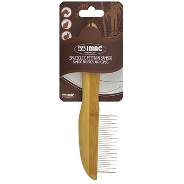 İmac Çelik Döner Telli Bambu Köpek Tüy Tarama Fırçası Small 21.2x2.9 Cm