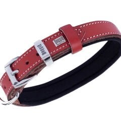 Doggie Comfort Deri Nazar Boncuklu Köpek Boyun Tasması Small Kırmızı 2x30-35 Cm