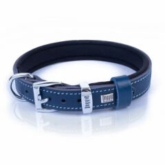 Doggie Comfort Deri Nazar Boncuklu Köpek Boyun Tasması Medium Mavi 2x30-35 Cm