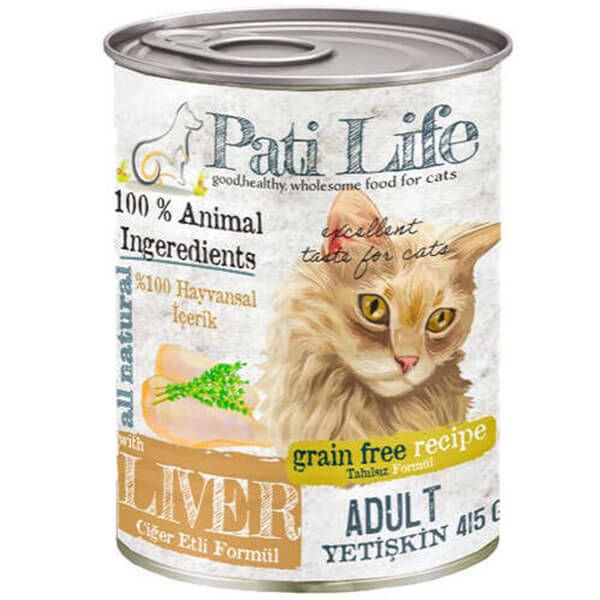 Pati Life Tahılsız Ciğer Etli Yetişkin Kedi Konservesi 415 Gr