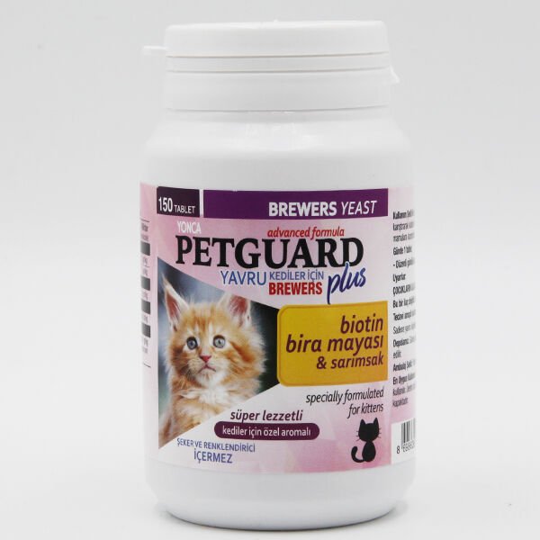 Petguard Yavru Kediler için Biotin ve Sarımsaklı Bira Mayası Tablet 150 Adet