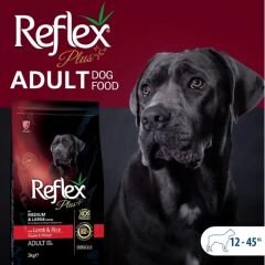 Reflex Plus Kuzulu Orta ve Büyük Irk Yetişkin Köpek Maması 3 Kg
