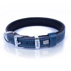 Doggie Comfort Deri Nazar Boncuklu Köpek Boyun Tasması Medium Mavi 2x35-40 Cm