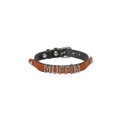 Cattie İsimlikli El Yapımı Gerçek Deri Kedi Boyun Tasması Medium Siyah 1x19-23 Cm
