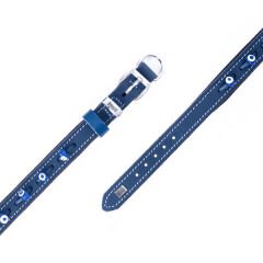 Doggie Comfort Deri Nazar Boncuklu Köpek Boyun Tasması Medium Mavi 2.5x37-45 Cm