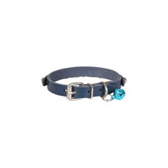 Cattie İsimlikli El Yapımı Gerçek Deri Kedi Boyun Tasması Medium Royal Mavi 1x19-23 Cm