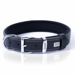 Doggie Comfort Deri Nazar Boncuklu Köpek Boyun Tasması Medium Siyah 3x42-50 Cm