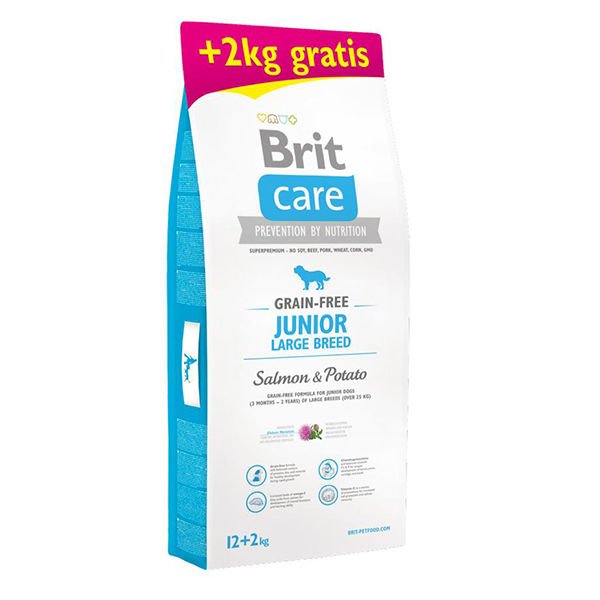 Brit Care Tahılsız Junior Somonlu Patatesli Büyük Irk Yavru Köpek Maması 12+2 Kg Hediyeli