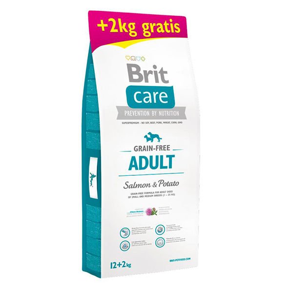 Brit Care Adult Tahılsız Somonlu Patatesli Yetişkin Köpek Maması 12+2 Kg Hediyeli