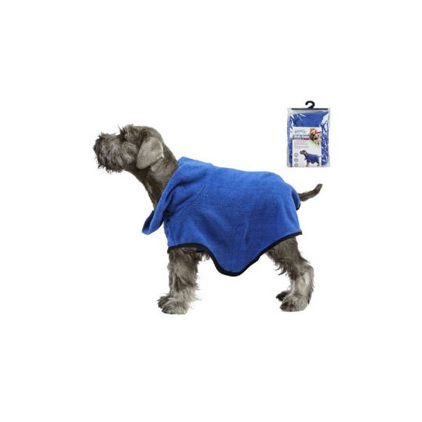 Pawise Cırtcırt Kemerli Köpek Havlu Bornoz Mavi Small 50x29 Cm