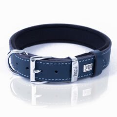 Doggie Comfort Deri Nazar Boncuklu Köpek Boyun Tasması Medium Mavi 3x42-50 Cm