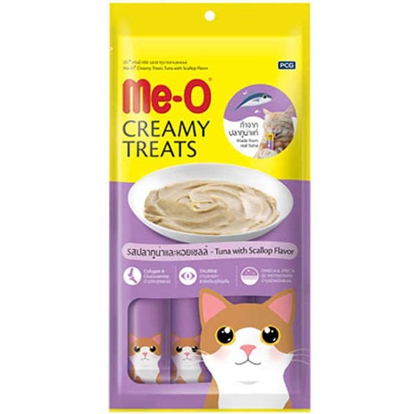 Meo Kremalı Ton Balık Ve Deniz Taraklı Kedi Sıvı Ödül Maması 4x15 Gr