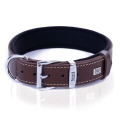 Doggie Comfort Deri Nazar Boncuklu Köpek Boyun Tasması Small Kahverengi 4x47-55 Cm