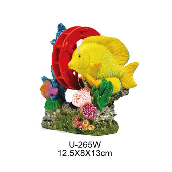 King Kabarcıklı Balıklı Kayalık Akvaryum Dekoru 12.5x8x13 Cm