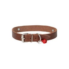 Cattie İsimlikli El Yapımı Gerçek Deri Kedi Boyun Tasması Xxlarge Kahverengi 1.5x29-34 Cm