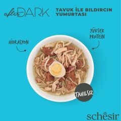 Schesir After Dark Tavuk ile Bıldırcın Yumurtası Et Suyunda Yetişkin Kedi Konservesi 80 gr