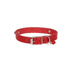 Cattie İsimlikli El Yapımı Gerçek Deri Kedi Boyun Tasması Xxlarge Kırmızı 1.5x29-34 Cm