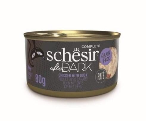 Schesir After Dark Sos İçinde Tavuk Etli ve Ördek Etli Tahılsız Yetişkin Kedi Konservesi 80 gr