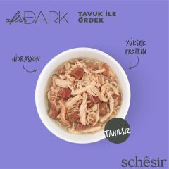 Schesir After Dark Sos İçinde Tavuk Etli ve Ördek Etli Tahılsız Yetişkin Kedi Konservesi 80 gr