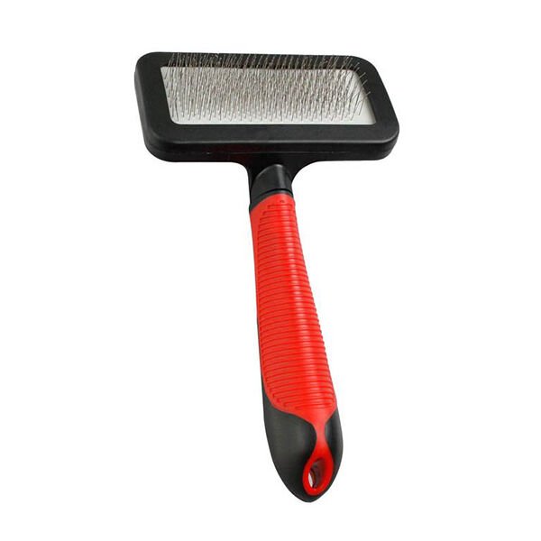 Karlie Profesyonel Köpek Tüy Tarama Fırçası Kırmızı/Siyah Medium