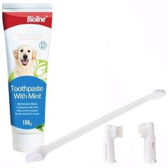 Bioline Nane Aromalı Köpek Ağız Bakım Seti 100 gr