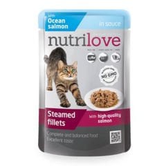 Nutrilove Somon Etli ve Soslu Kedi Pouch 85 gr