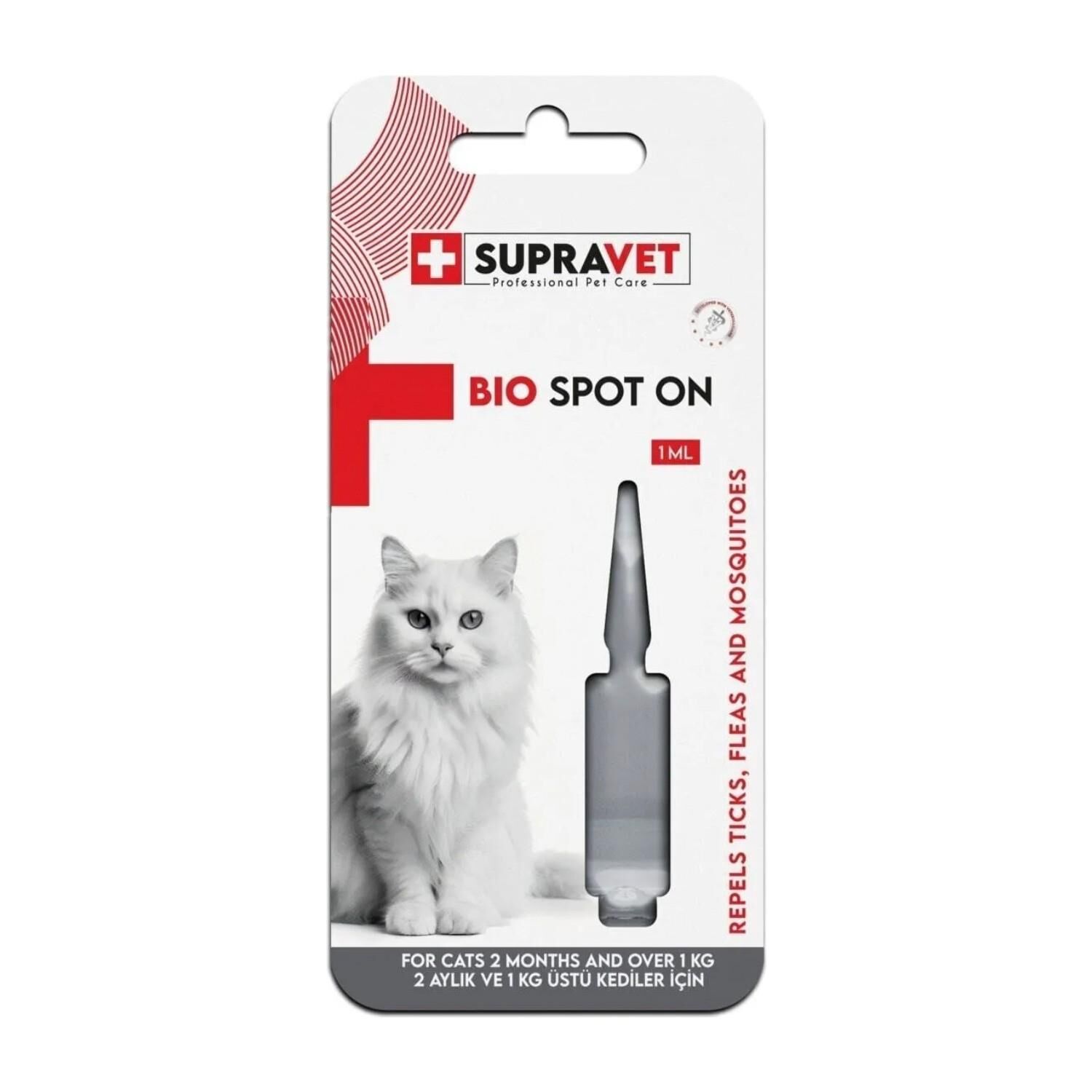 Supravet Kedi Deri ve Tüy Bakım Yağı; Bit, Pire, Kene Dış Parazit Ense Damlası