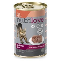 Nutrilove Ördek Etli Tahılsız Pate Ezme Kedi Konservesi 400 gr