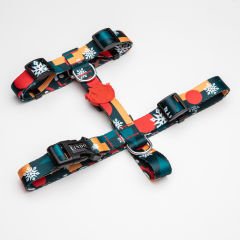 Lindo Dogs Reindeer H Tipi Köpek Göğüs Tasması Kırmızı/Yeşil Beden Large