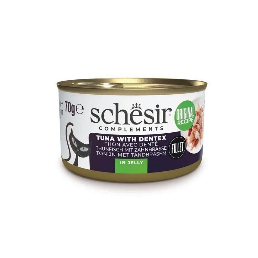 Schesir Jöle İçinde Ton ve Sinarit Balıklı Yetişkin Kedi Konservesi 70 gr