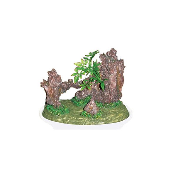 Dophin King Akvaryum Dekoru Bitkili Kayalık 14x8x10.5 Cm