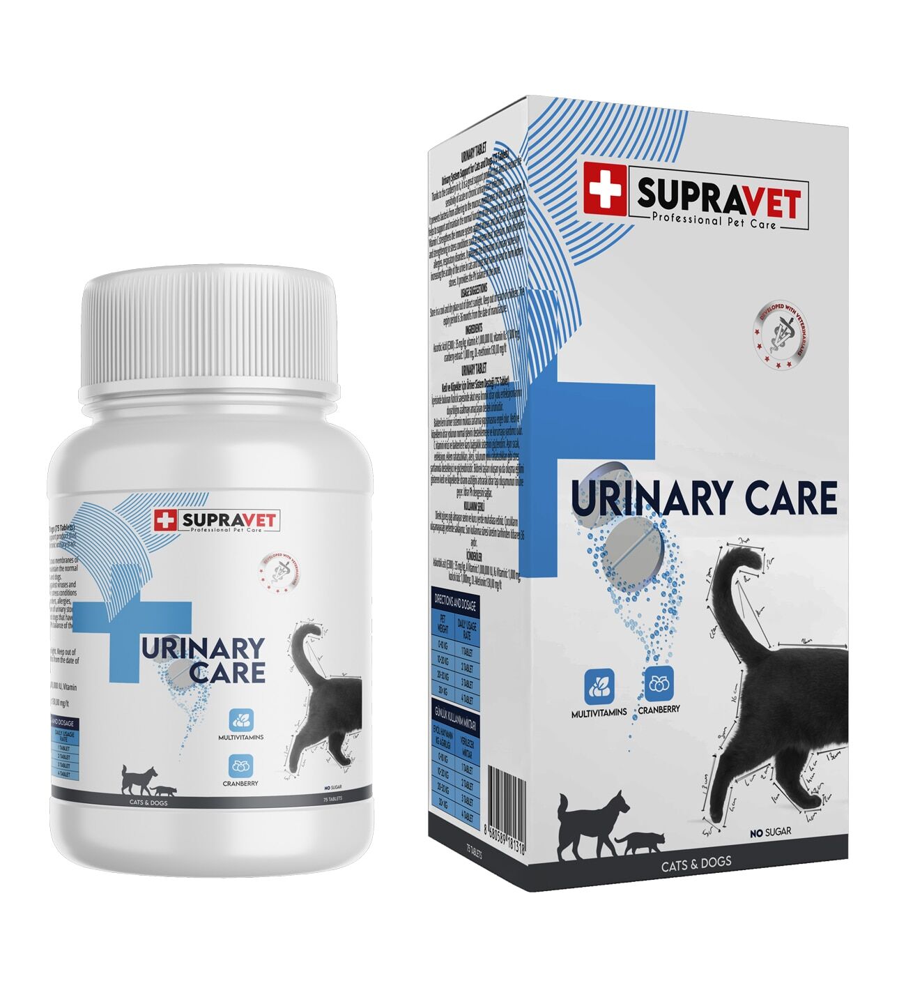 Supravet Urinary Care Kedi ve Köpek İçin İdrar Sağlığı Sistem Destekleyici Tablet (75 Tablet)