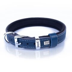 Doggie Comfort Deri Kemik Desenli Köpek Boyun Tasması Small Mavi 2x30-35 Cm