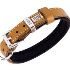 Doggie Comfort Deri Kemik Desenli Köpek Boyun Tasması Small Camel 2x30-35 Cm