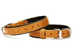 Doggie Comfort Deri Kemik Desenli Köpek Boyun Tasması Small Camel 2x30-35 Cm