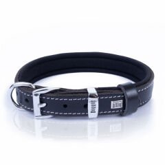 Doggie Comfort Deri Kemik Desenli Köpek Boyun Tasması Medium Siyah 2x35-40 Cm