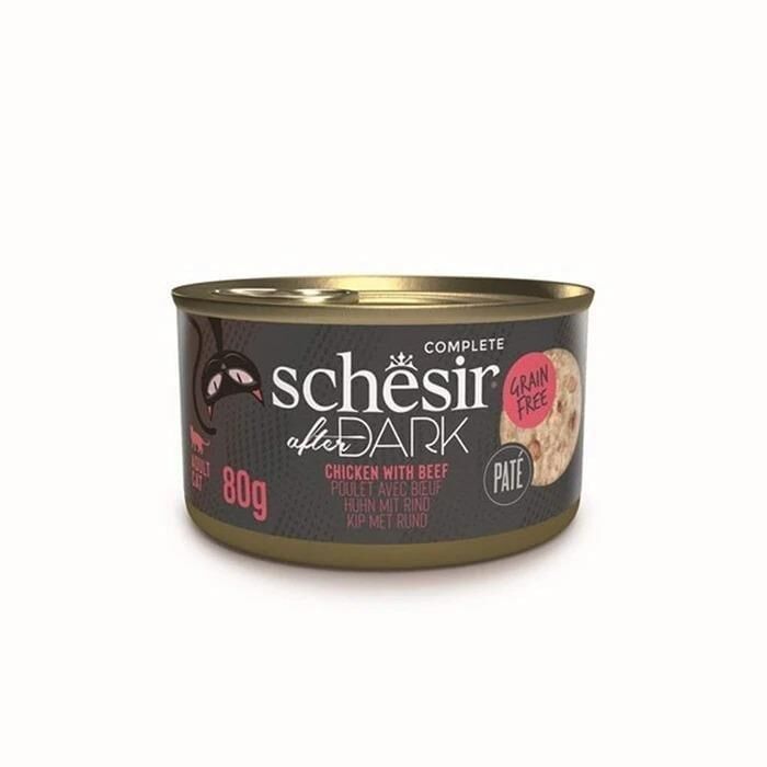 Schesir After Dark Pate Tavuk Etli ve Sığır Etli Tahılsız Yetişkin Kedi Konservesi 80 gr